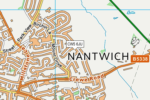 CW5 6JU map - OS VectorMap District (Ordnance Survey)