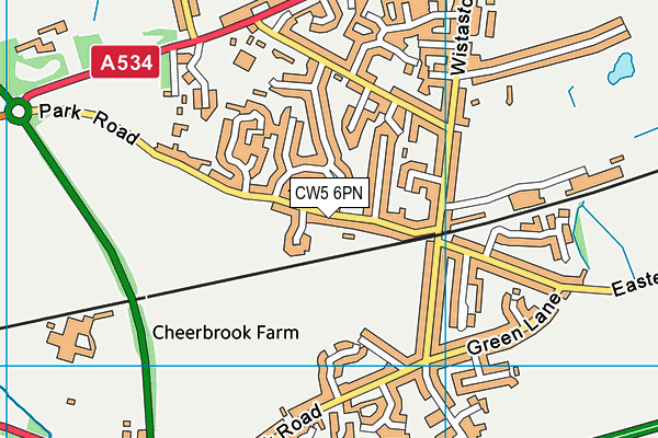 CW5 6PN map - OS VectorMap District (Ordnance Survey) CW5 6PN map - OS VectorMap District (Ordnance Survey)
