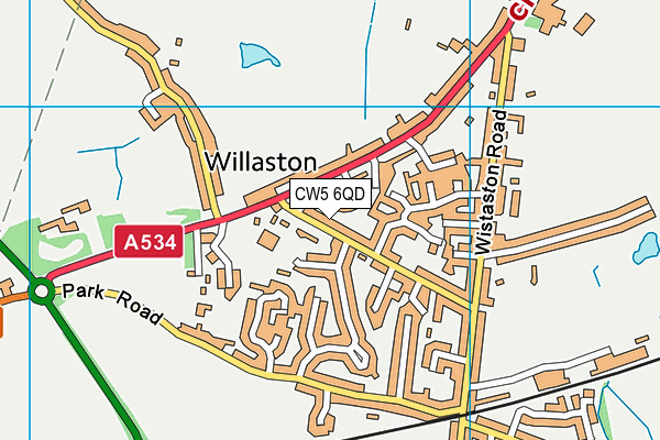 CW5 6QD map - OS VectorMap District (Ordnance Survey)