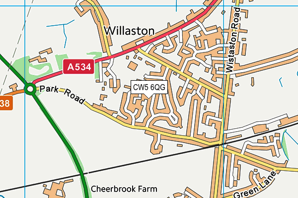 CW5 6QG map - OS VectorMap District (Ordnance Survey) CW5 6QG map - OS VectorMap District (Ordnance Survey)