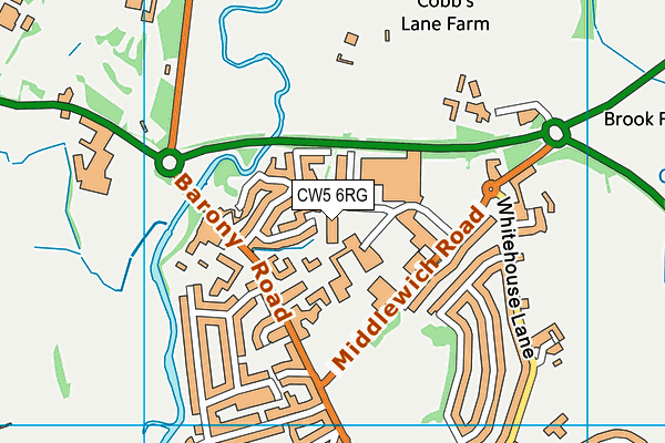 CW5 6RG map - OS VectorMap District (Ordnance Survey) CW5 6RG map - OS VectorMap District (Ordnance Survey)