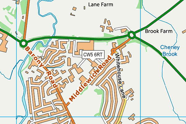 CW5 6RT map - OS VectorMap District (Ordnance Survey) CW5 6RT map - OS VectorMap District (Ordnance Survey)