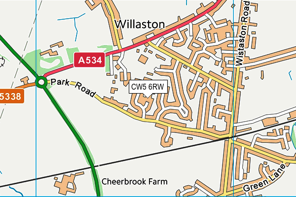 CW5 6RW map - OS VectorMap District (Ordnance Survey) CW5 6RW map - OS VectorMap District (Ordnance Survey)