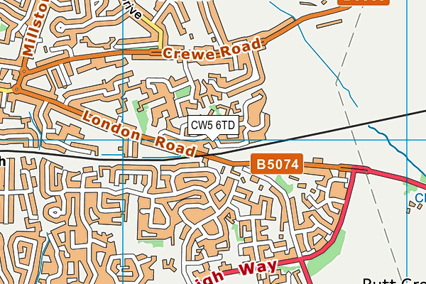 CW5 6TD map - OS VectorMap District (Ordnance Survey) CW5 6TD map - OS VectorMap District (Ordnance Survey)