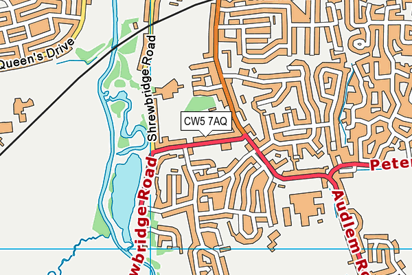 CW5 7AQ map - OS VectorMap District (Ordnance Survey) CW5 7AQ map - OS VectorMap District (Ordnance Survey)
