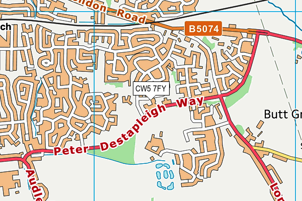 CW5 7FY map - OS VectorMap District (Ordnance Survey) CW5 7FY map - OS VectorMap District (Ordnance Survey)