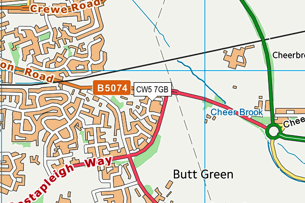 CW5 7GB map - OS VectorMap District (Ordnance Survey)