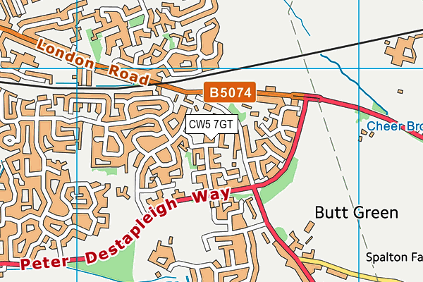CW5 7GT map - OS VectorMap District (Ordnance Survey) CW5 7GT map - OS VectorMap District (Ordnance Survey)