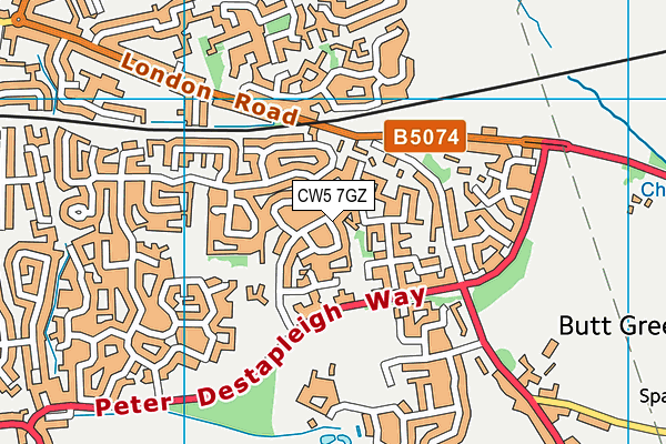 CW5 7GZ map - OS VectorMap District (Ordnance Survey) CW5 7GZ map - OS VectorMap District (Ordnance Survey)