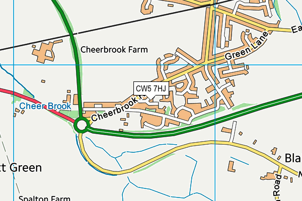 CW5 7HJ map - OS VectorMap District (Ordnance Survey) CW5 7HJ map - OS VectorMap District (Ordnance Survey)