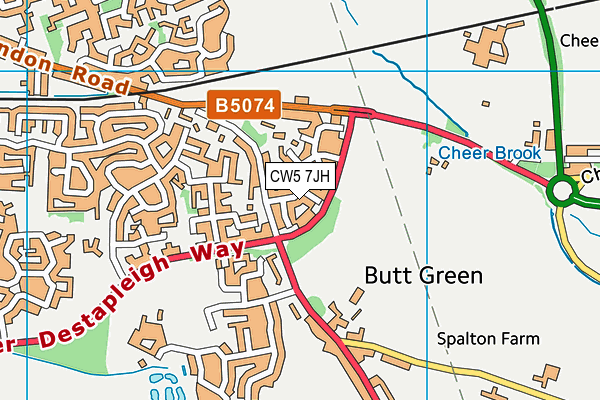 CW5 7JH map - OS VectorMap District (Ordnance Survey) CW5 7JH map - OS VectorMap District (Ordnance Survey)