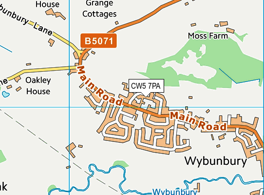CW5 7PA map - OS VectorMap District (Ordnance Survey) CW5 7PA map - OS VectorMap District (Ordnance Survey)