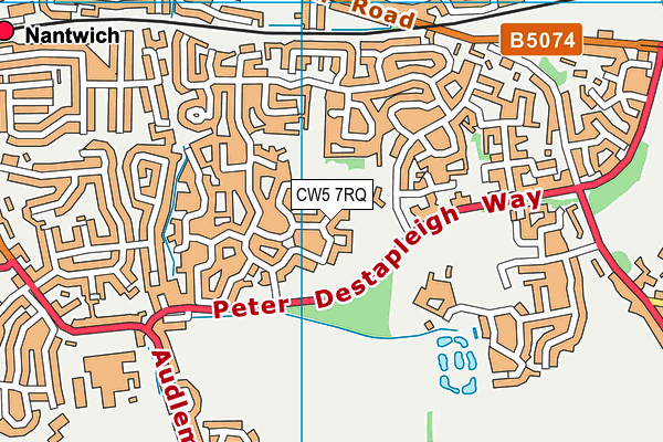 CW5 7RQ map - OS VectorMap District (Ordnance Survey)