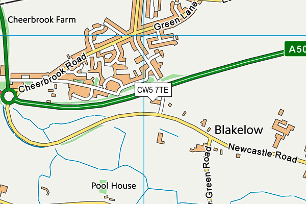 CW5 7TE map - OS VectorMap District (Ordnance Survey) CW5 7TE map - OS VectorMap District (Ordnance Survey)