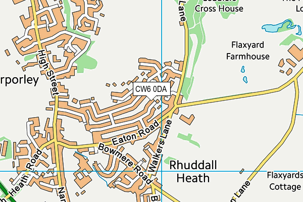 CW6 0DA map - OS VectorMap District (Ordnance Survey) CW6 0DA map - OS VectorMap District (Ordnance Survey)