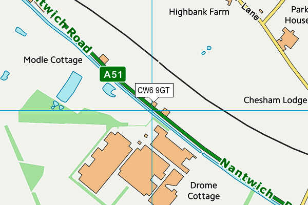 CW6 9GT map - OS VectorMap District (Ordnance Survey) CW6 9GT map - OS VectorMap District (Ordnance Survey)