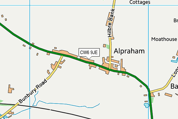CW6 9JE map - OS VectorMap District (Ordnance Survey) CW6 9JE map - OS VectorMap District (Ordnance Survey)