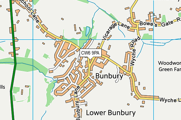 CW6 9PA map - OS VectorMap District (Ordnance Survey) CW6 9PA map - OS VectorMap District (Ordnance Survey)