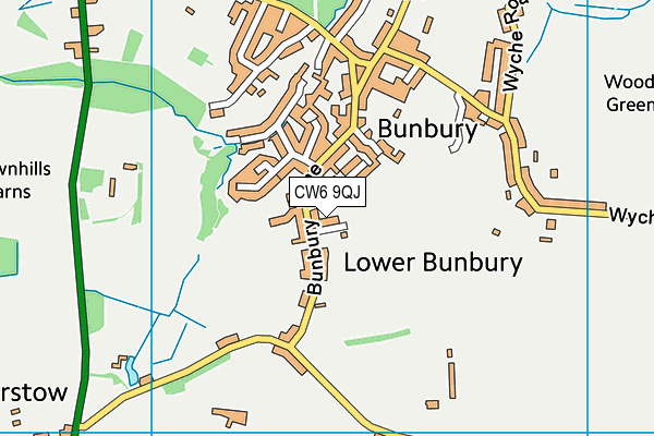 CW6 9QJ map - OS VectorMap District (Ordnance Survey) CW6 9QJ map - OS VectorMap District (Ordnance Survey)