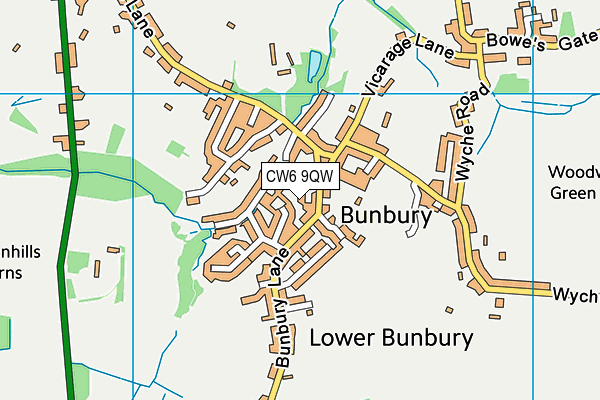 CW6 9QW map - OS VectorMap District (Ordnance Survey) CW6 9QW map - OS VectorMap District (Ordnance Survey)