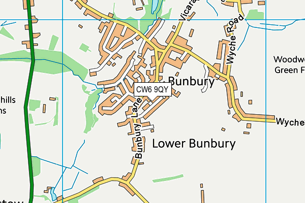 CW6 9QY map - OS VectorMap District (Ordnance Survey) CW6 9QY map - OS VectorMap District (Ordnance Survey)