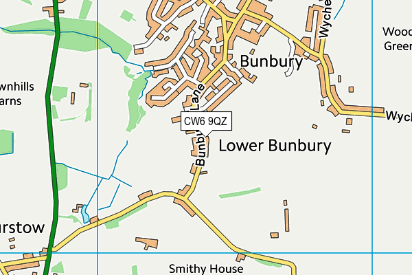 CW6 9QZ map - OS VectorMap District (Ordnance Survey)