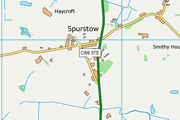 CW6 9TE map - OS VectorMap District (Ordnance Survey) CW6 9TE map - OS VectorMap District (Ordnance Survey)