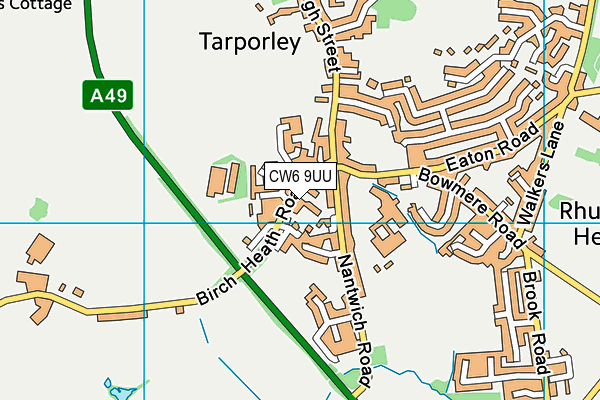 CW6 9UU map - OS VectorMap District (Ordnance Survey) CW6 9UU map - OS VectorMap District (Ordnance Survey)