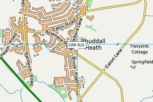 CW6 9UX map - OS VectorMap District (Ordnance Survey) CW6 9UX map - OS VectorMap District (Ordnance Survey)