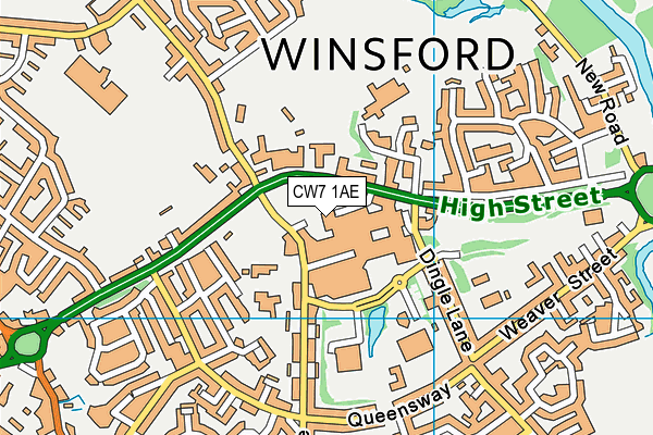 CW7 1AE map - OS VectorMap District (Ordnance Survey) CW7 1AE map - OS VectorMap District (Ordnance Survey)