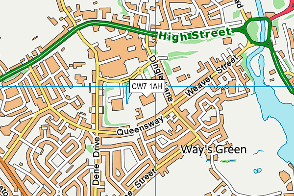 CW7 1AH map - OS VectorMap District (Ordnance Survey) CW7 1AH map - OS VectorMap District (Ordnance Survey)