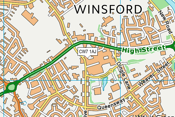 CW7 1AJ map - OS VectorMap District (Ordnance Survey) CW7 1AJ map - OS VectorMap District (Ordnance Survey)