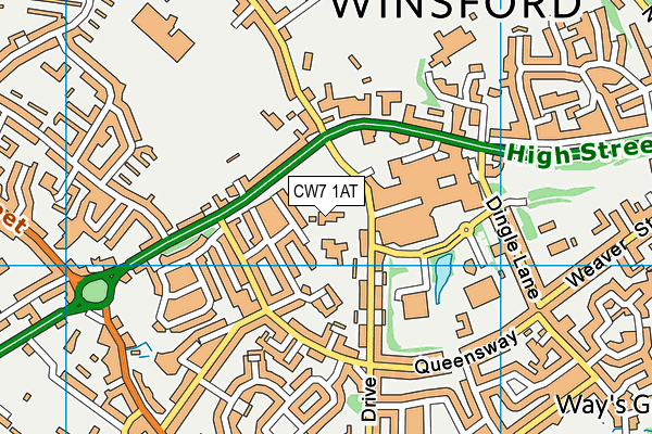 CW7 1AT map - OS VectorMap District (Ordnance Survey) CW7 1AT map - OS VectorMap District (Ordnance Survey)
