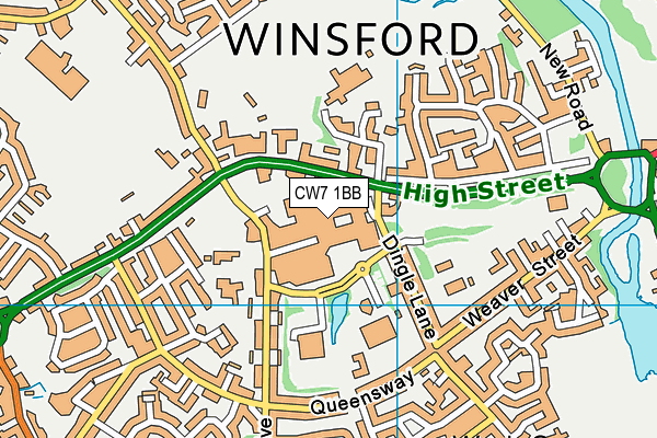 CW7 1BB map - OS VectorMap District (Ordnance Survey) CW7 1BB map - OS VectorMap District (Ordnance Survey)