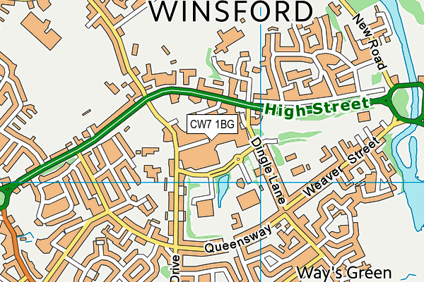 CW7 1BG map - OS VectorMap District (Ordnance Survey) CW7 1BG map - OS VectorMap District (Ordnance Survey)