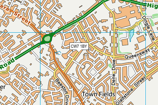 CW7 1BY map - OS VectorMap District (Ordnance Survey) CW7 1BY map - OS VectorMap District (Ordnance Survey)