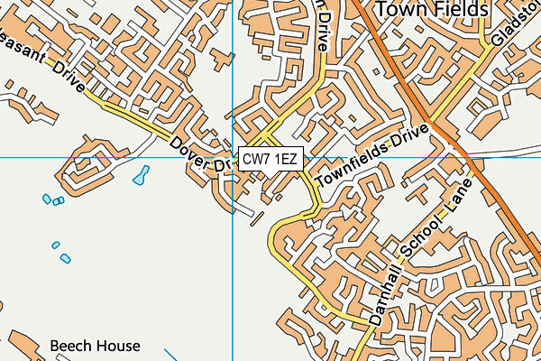 CW7 1EZ map - OS VectorMap District (Ordnance Survey) CW7 1EZ map - OS VectorMap District (Ordnance Survey)