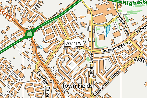 CW7 1FW map - OS VectorMap District (Ordnance Survey) CW7 1FW map - OS VectorMap District (Ordnance Survey)