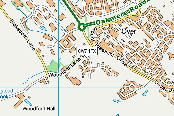 CW7 1FX map - OS VectorMap District (Ordnance Survey) CW7 1FX map - OS VectorMap District (Ordnance Survey)
