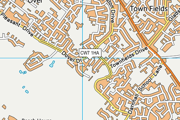 CW7 1HA map - OS VectorMap District (Ordnance Survey) CW7 1HA map - OS VectorMap District (Ordnance Survey)