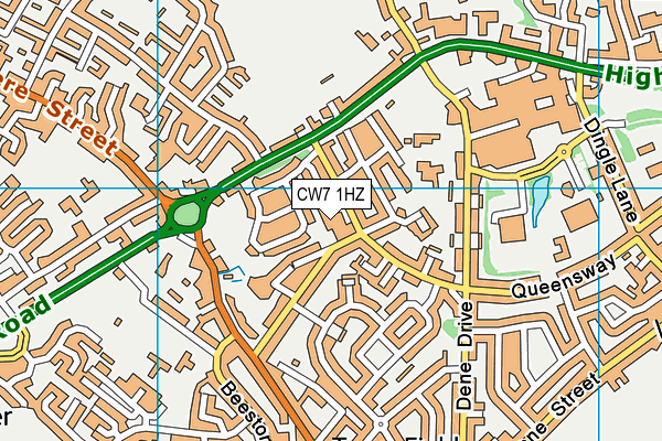 CW7 1HZ map - OS VectorMap District (Ordnance Survey) CW7 1HZ map - OS VectorMap District (Ordnance Survey)