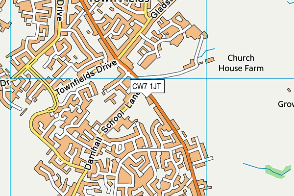 CW7 1JT map - OS VectorMap District (Ordnance Survey) CW7 1JT map - OS VectorMap District (Ordnance Survey)