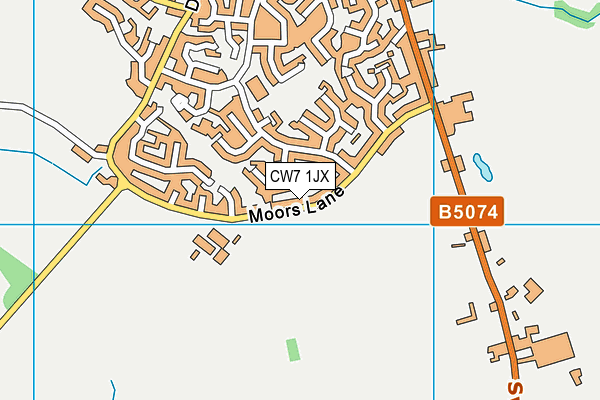 CW7 1JX map - OS VectorMap District (Ordnance Survey) CW7 1JX map - OS VectorMap District (Ordnance Survey)
