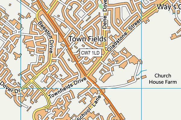 CW7 1LD map - OS VectorMap District (Ordnance Survey) CW7 1LD map - OS VectorMap District (Ordnance Survey)