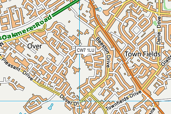 CW7 1LU map - OS VectorMap District (Ordnance Survey) CW7 1LU map - OS VectorMap District (Ordnance Survey)