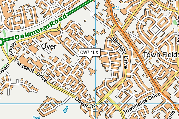 CW7 1LX map - OS VectorMap District (Ordnance Survey) CW7 1LX map - OS VectorMap District (Ordnance Survey)