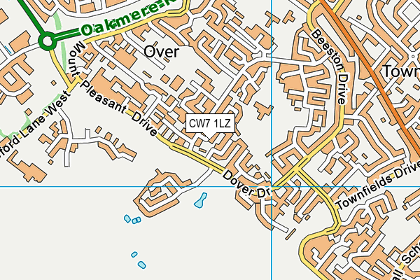 CW7 1LZ map - OS VectorMap District (Ordnance Survey) CW7 1LZ map - OS VectorMap District (Ordnance Survey)
