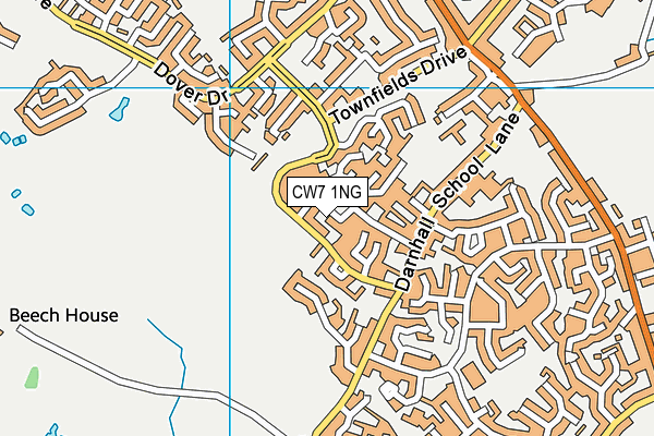 CW7 1NG map - OS VectorMap District (Ordnance Survey) CW7 1NG map - OS VectorMap District (Ordnance Survey)