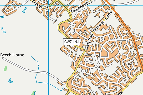 CW7 1NJ map - OS VectorMap District (Ordnance Survey) CW7 1NJ map - OS VectorMap District (Ordnance Survey)
