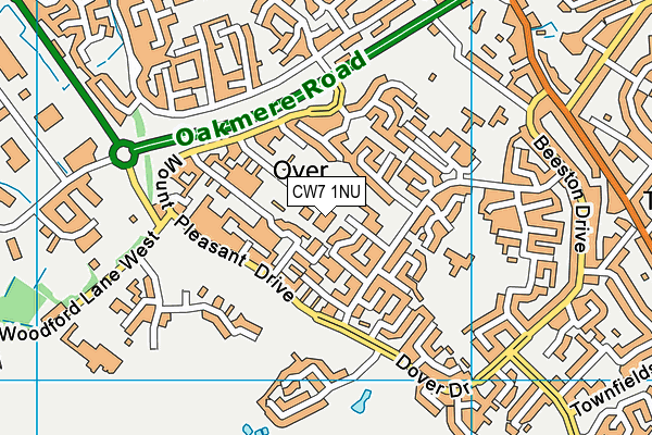 CW7 1NU map - OS VectorMap District (Ordnance Survey) CW7 1NU map - OS VectorMap District (Ordnance Survey)